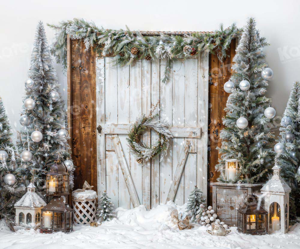 Kate Christmas Tree White Barn Door Backdrop Designed by Emetselch -UK