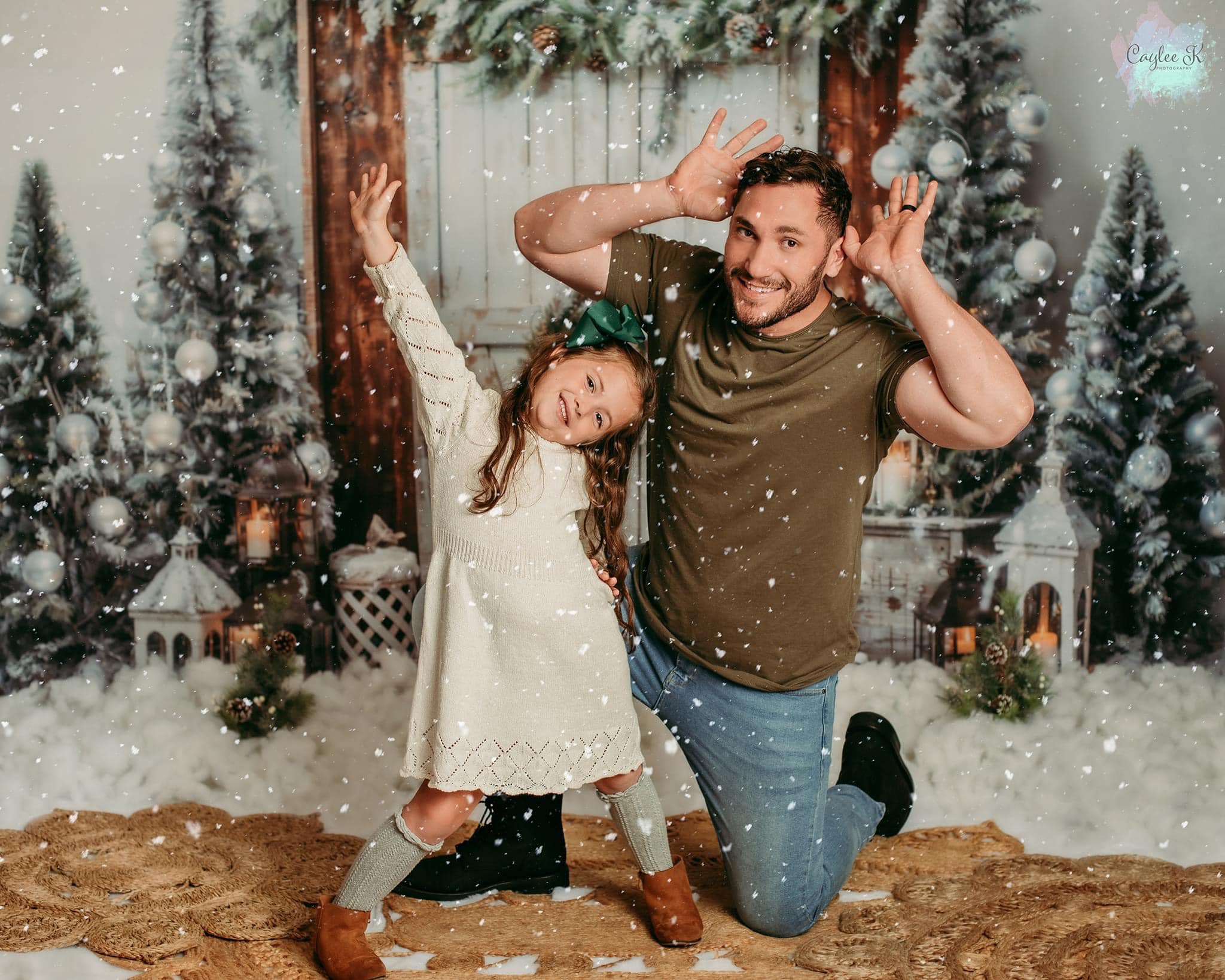 Kate Christmas Tree White Barn Door Backdrop Designed by Emetselch