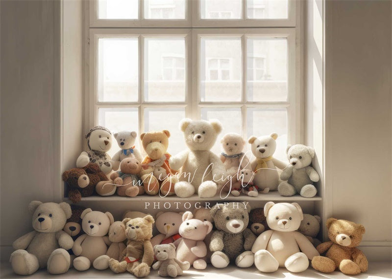 Kate Cream Teddy Bear Window Backdrop Designed by Megan Leigh Photography -UK