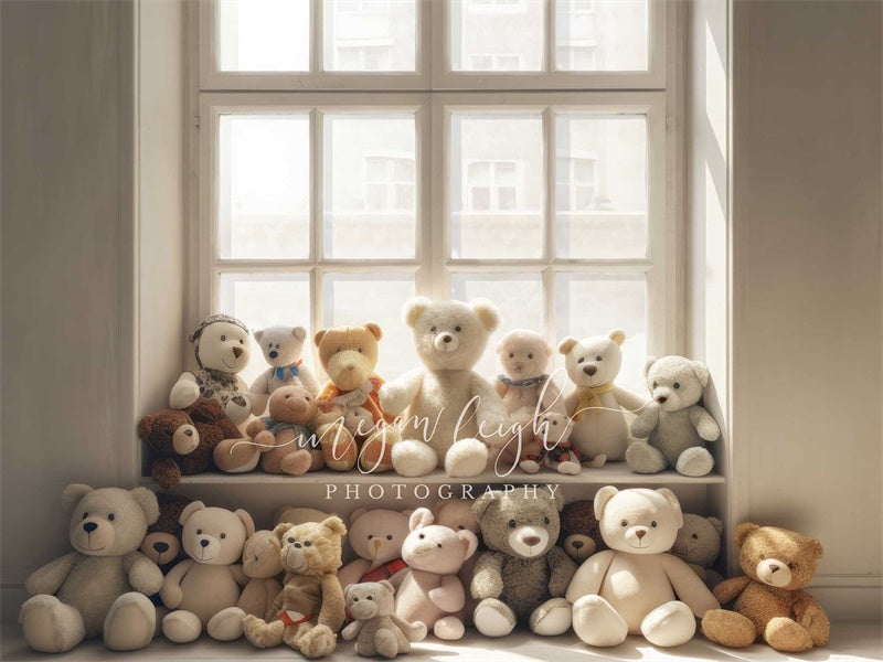 Kate Cream Teddy Bear Window Backdrop Designed by Megan Leigh Photography -UK