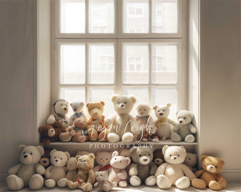 Kate Cream Teddy Bear Window Backdrop Designed by Megan Leigh Photography -UK