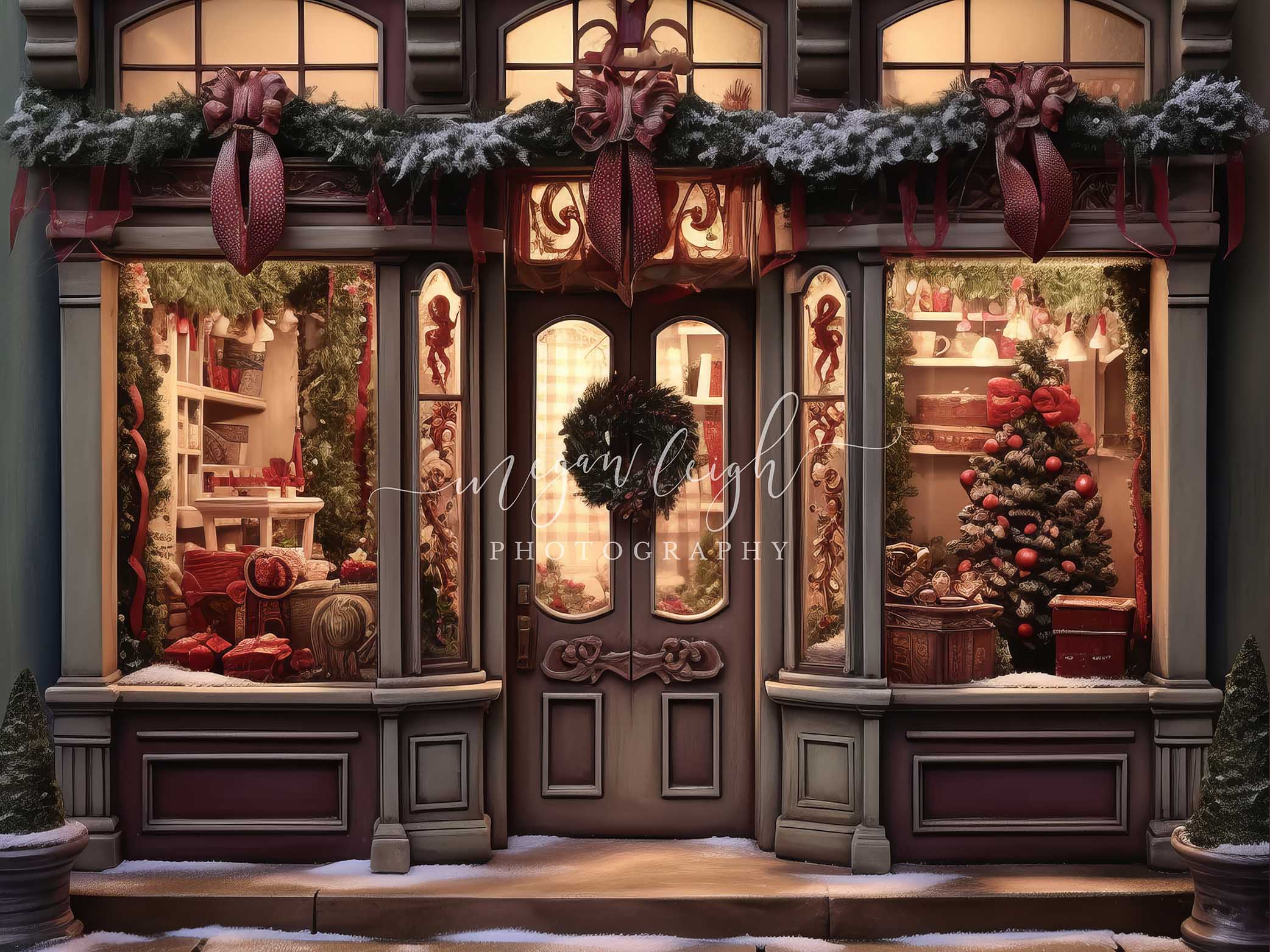 Kate Evening Christmas Store Backdrop Designed by Megan Leigh Photography -UK