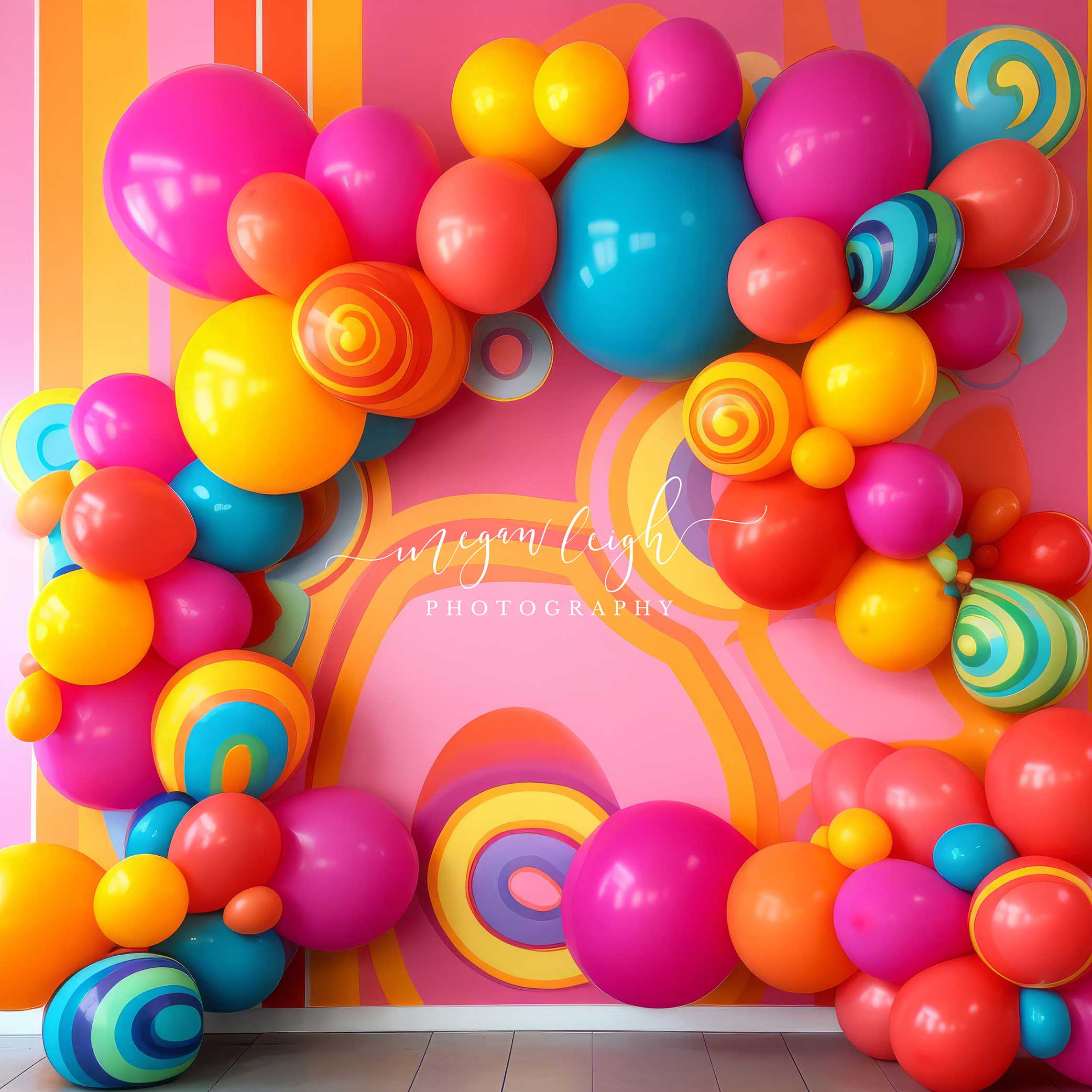 Kate Groovy Wall Balloons Backdrop Designed by Megan Leigh Photography -UK