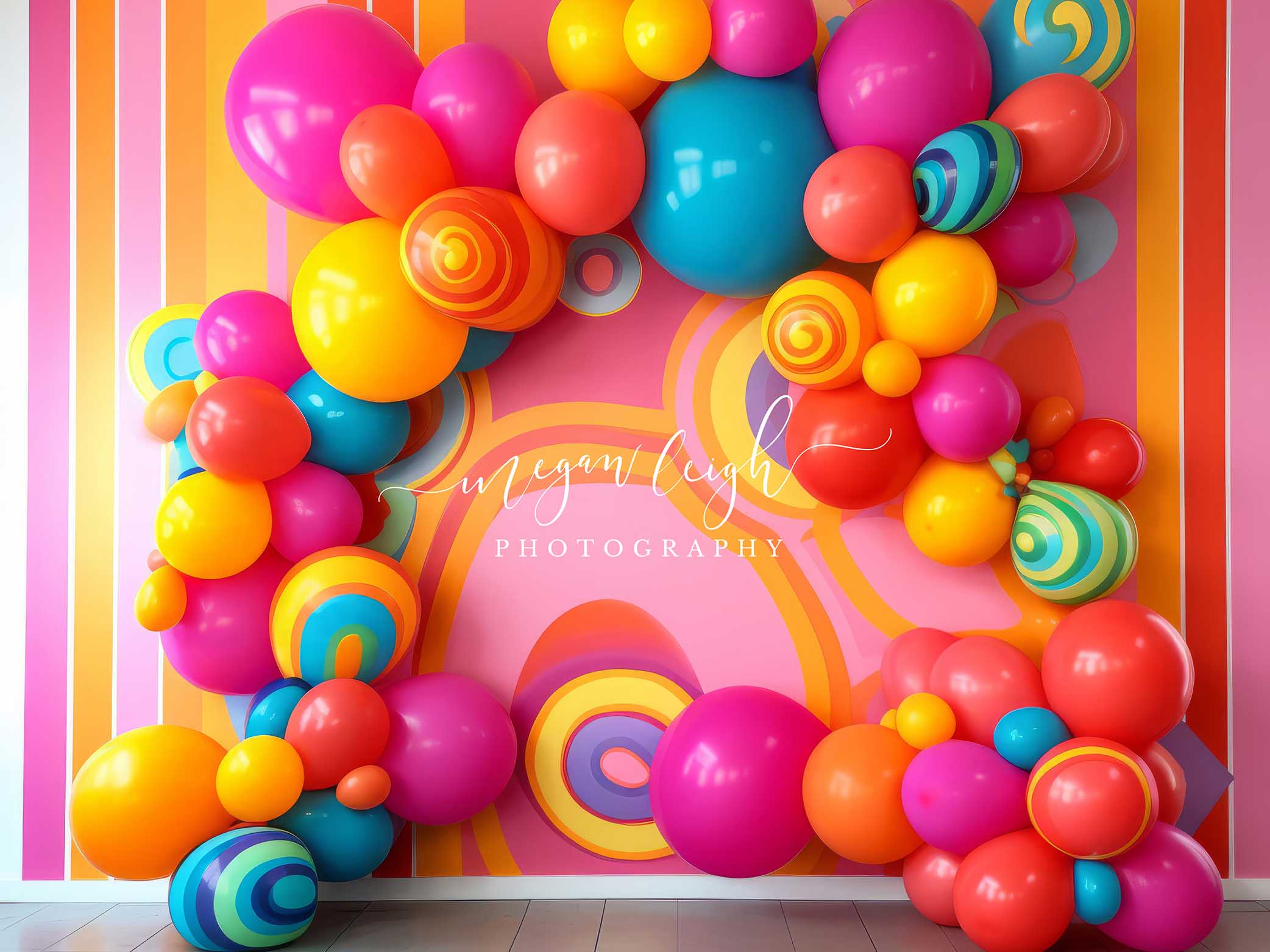 Kate Groovy Wall Balloons Backdrop Designed by Megan Leigh Photography -UK