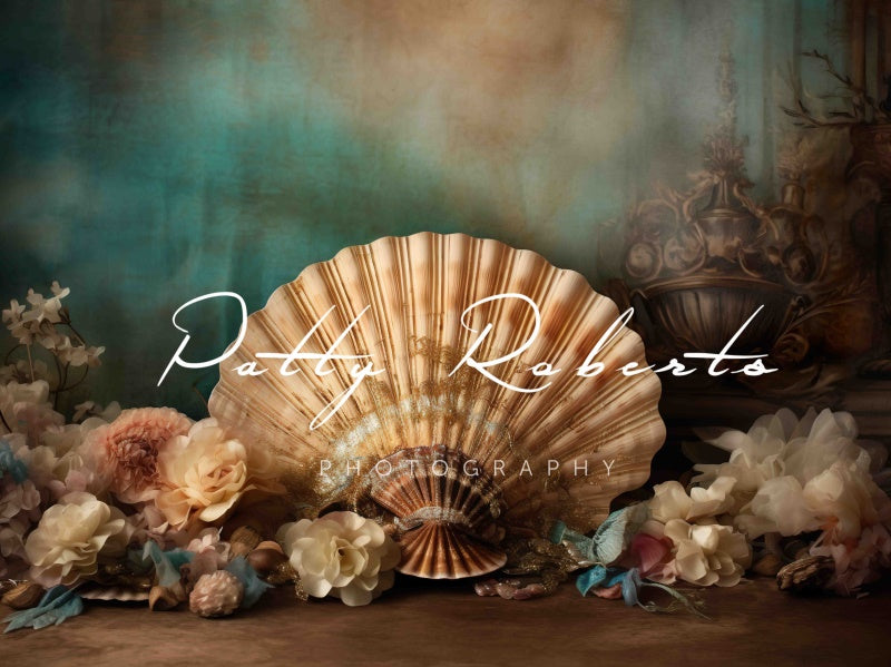 Kate Summer Giant Seashell Floral Backdrop Designed by Patty Robert -UK
