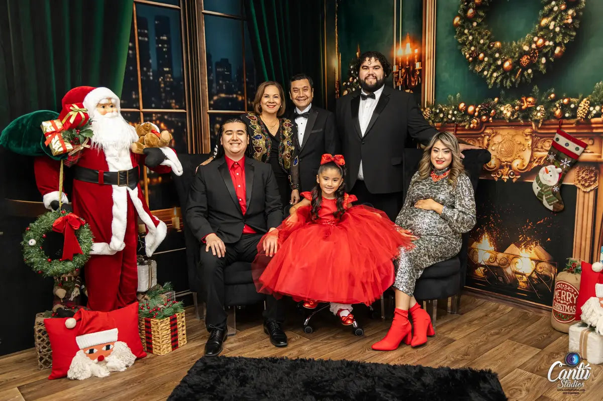 Kate Christmas Fireplace City Night Green Room Set -UK