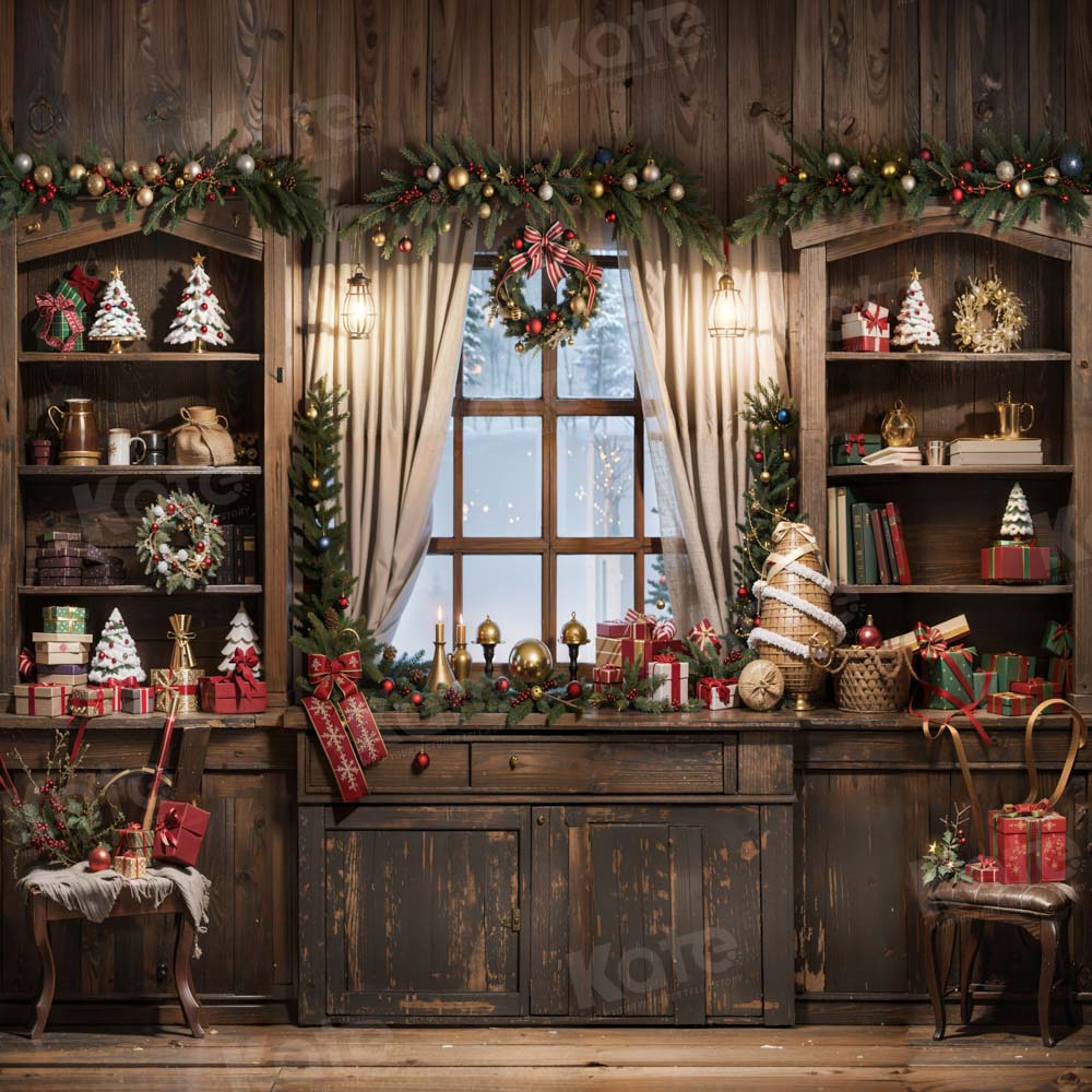 Kate Winter Christmas Retro Room Backdrop Designed by Chain Photography -UK