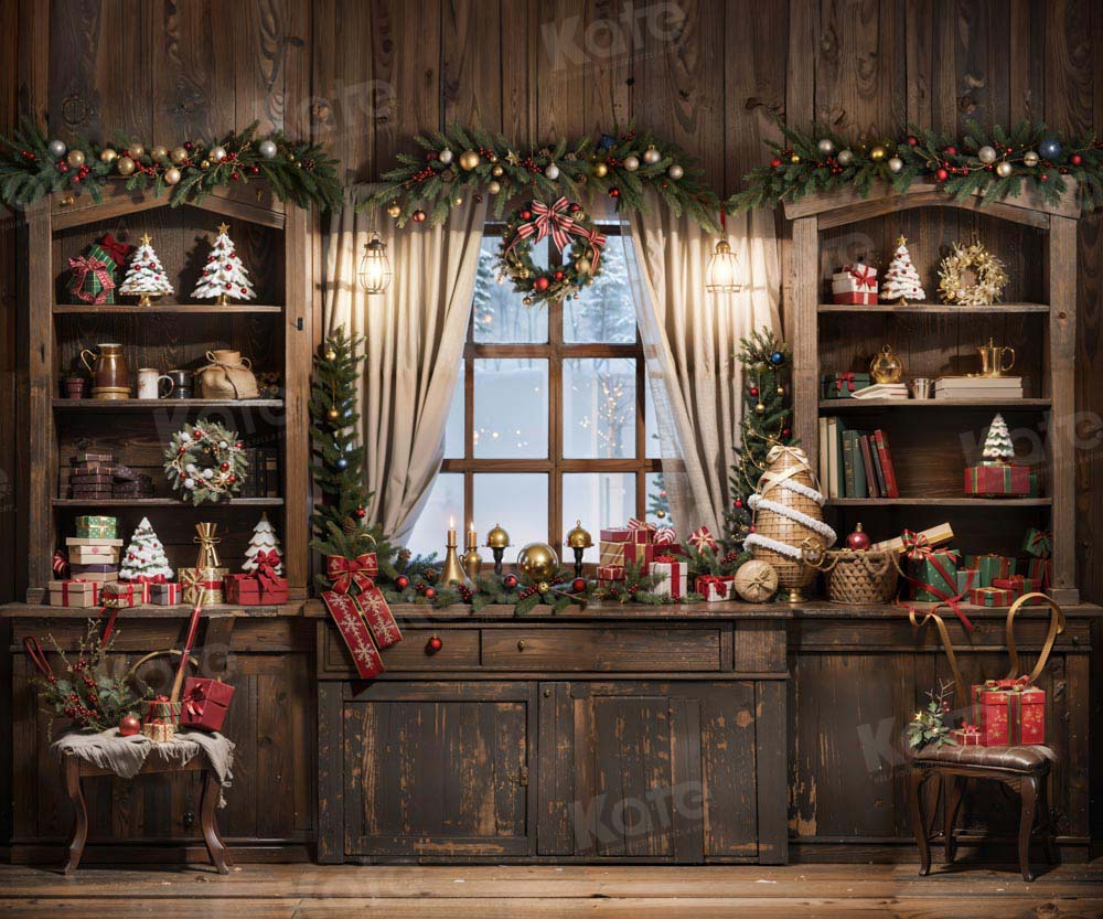 Kate Winter Christmas Retro Room Backdrop Designed by Chain Photography -UK