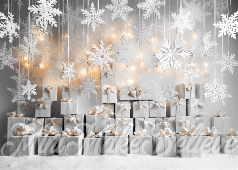 Kate Christmas Snowflakes Gifts Backdrop Designed by Mini MakeBelieve -UK