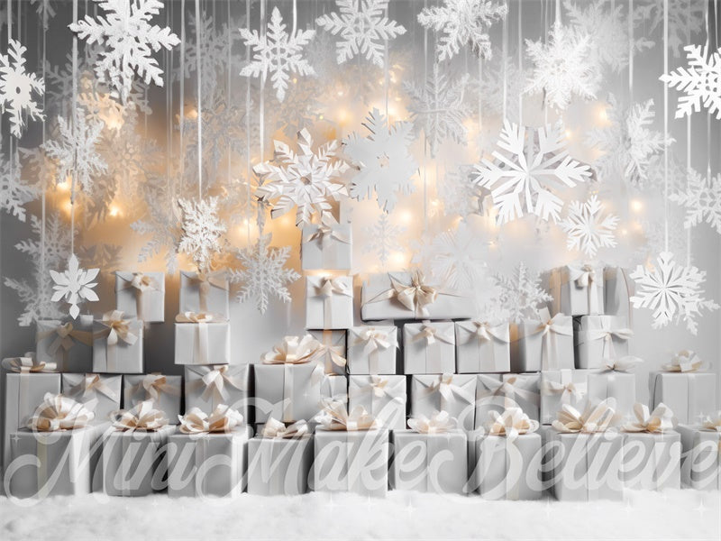 Kate Christmas Snowflakes Gifts Backdrop Designed by Mini MakeBelieve -UK