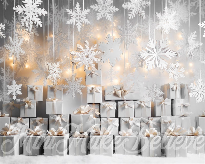 Kate Christmas Snowflakes Gifts Backdrop Designed by Mini MakeBelieve -UK