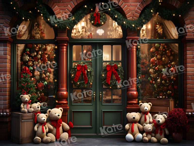 Kate Christmas Store Teddy Bear Backdrop for Photography -UK