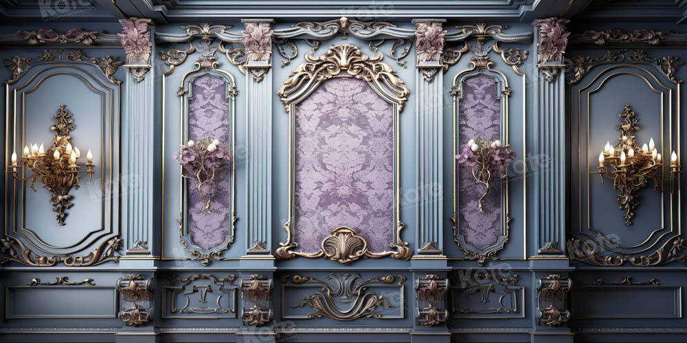 Kate Retro Dark Vintage Wall Purple Backdrop Designed by Kate Image -UK