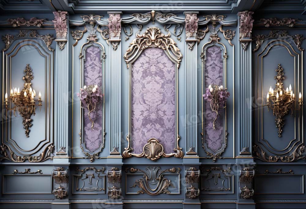 Kate Retro Dark Vintage Wall Purple Backdrop Designed by Kate Image -UK