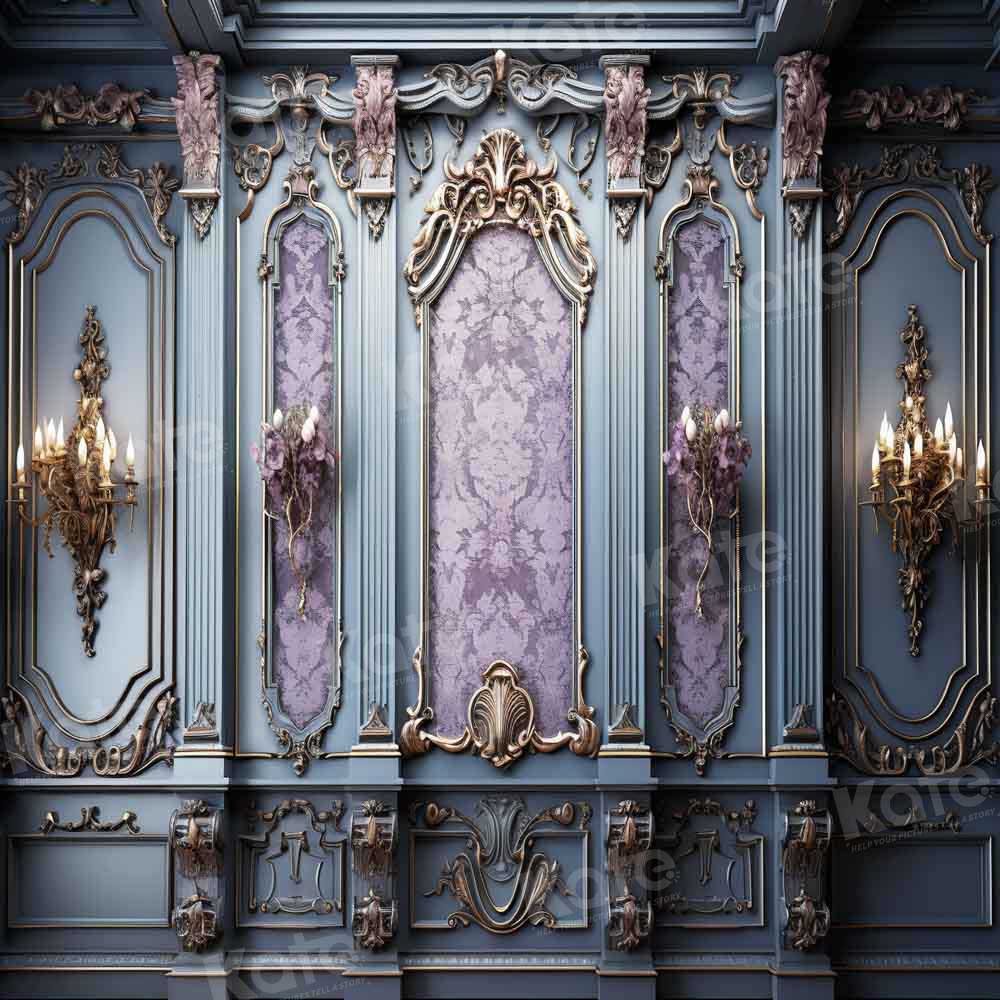 Kate Retro Dark Vintage Wall Purple Backdrop Designed by Kate Image -UK