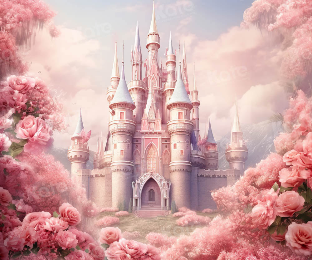 Kate Pink Fantasy Flower Castle Backdrop Designed by Emetselch -UK