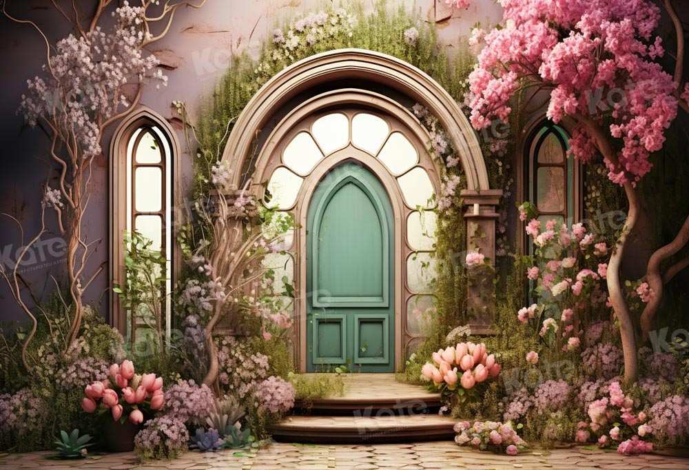 Kate Summer Pink Flower Tree House Backdrop Designed by Emetselch -UK
