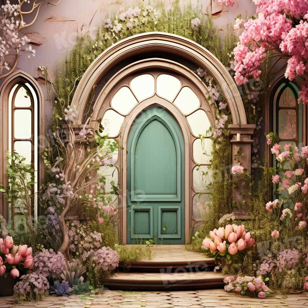Kate Summer Pink Flower Tree House Backdrop Designed by Emetselch -UK