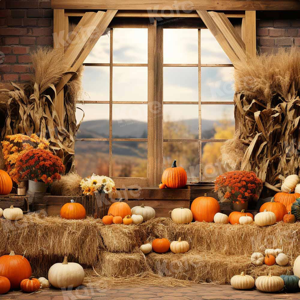 Kate Autumn Pumpkin Barn Backdrop Designed by Emetselch -UK