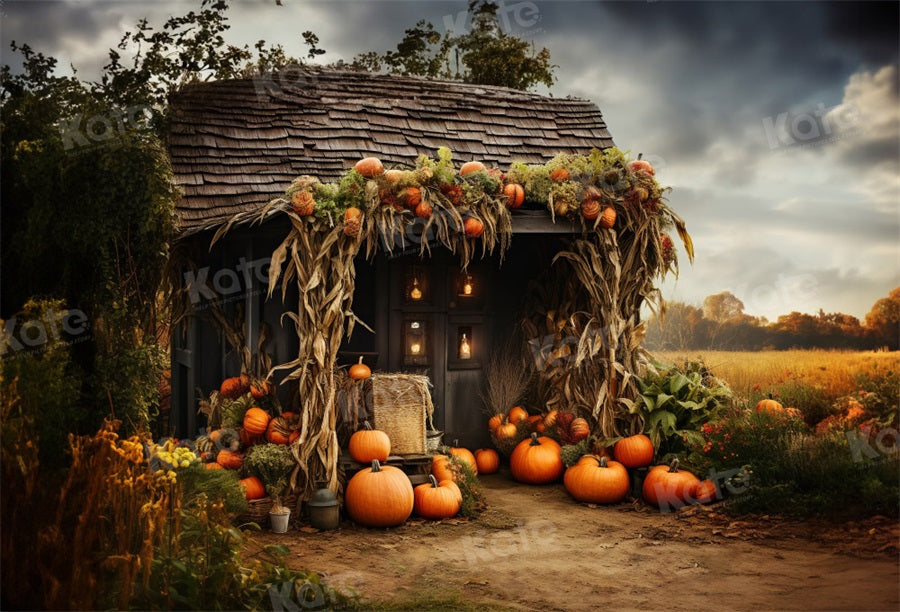 Kate Autumn Old Pumpkin House Backdrop for Photography -UK