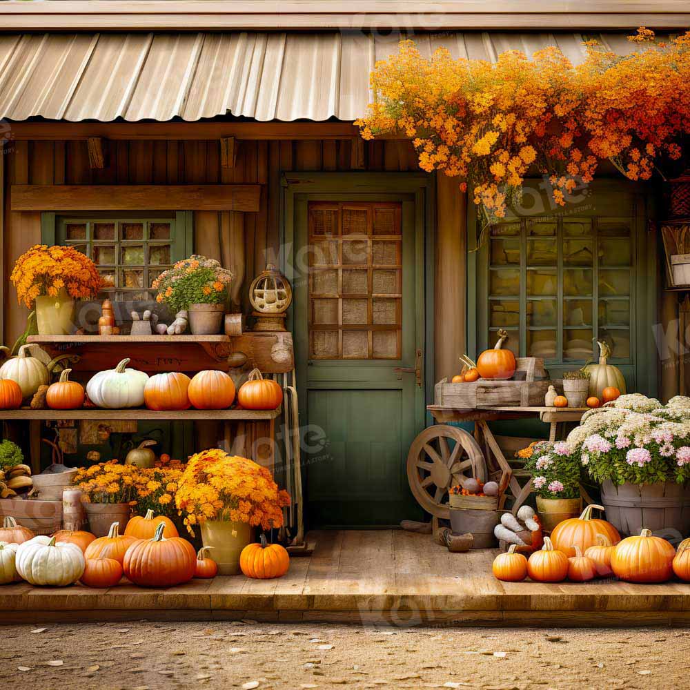 Kate Autumn Pumpkin Store Backdrop Designed by Emetselch