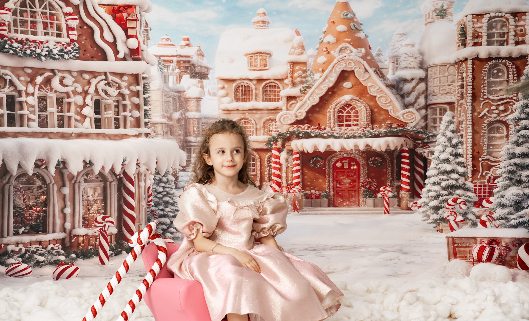 Kate Winter Christmas Gingerbread Candy Town Backdrop Designed by Chain Photography -UK