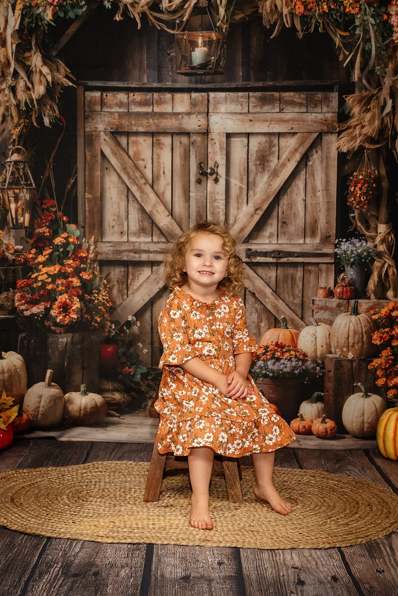 Kate Autumn Leaves Retro Barn Backdrop Designed by Emetselch -UK