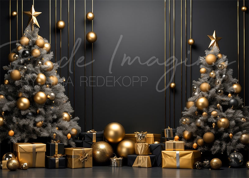 Kate Dark Christmas Tree Wall Backdrop Designed by Lidia Redekopp