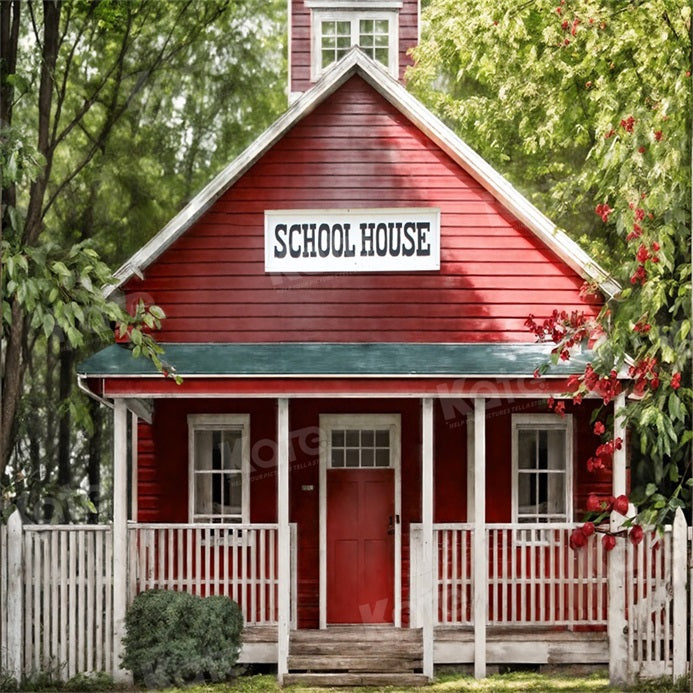Kate Back to School Red House Backdrop for Photography -UK