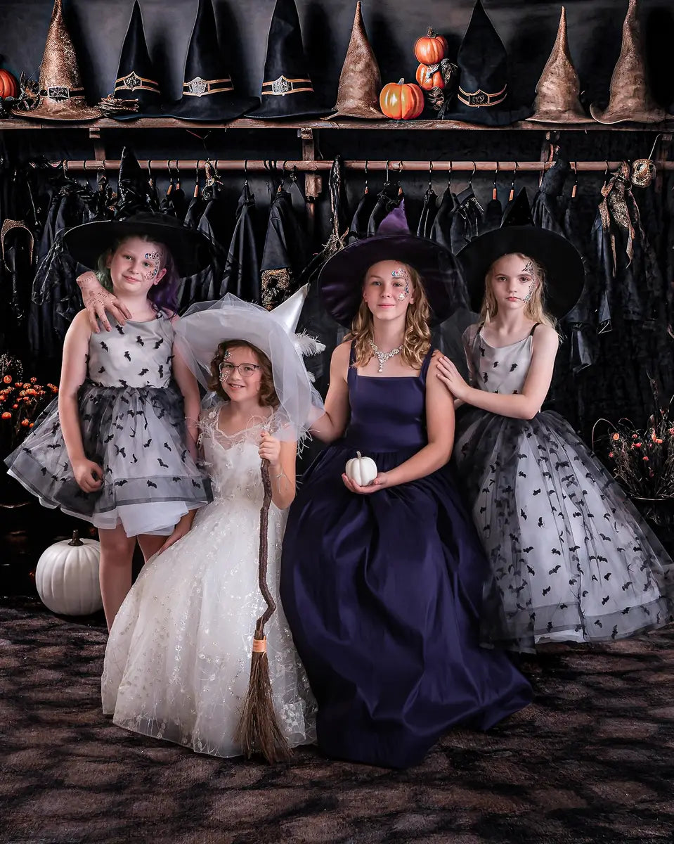 Kate Halloween Wizard Black Robe Closet Backdrop for Photography