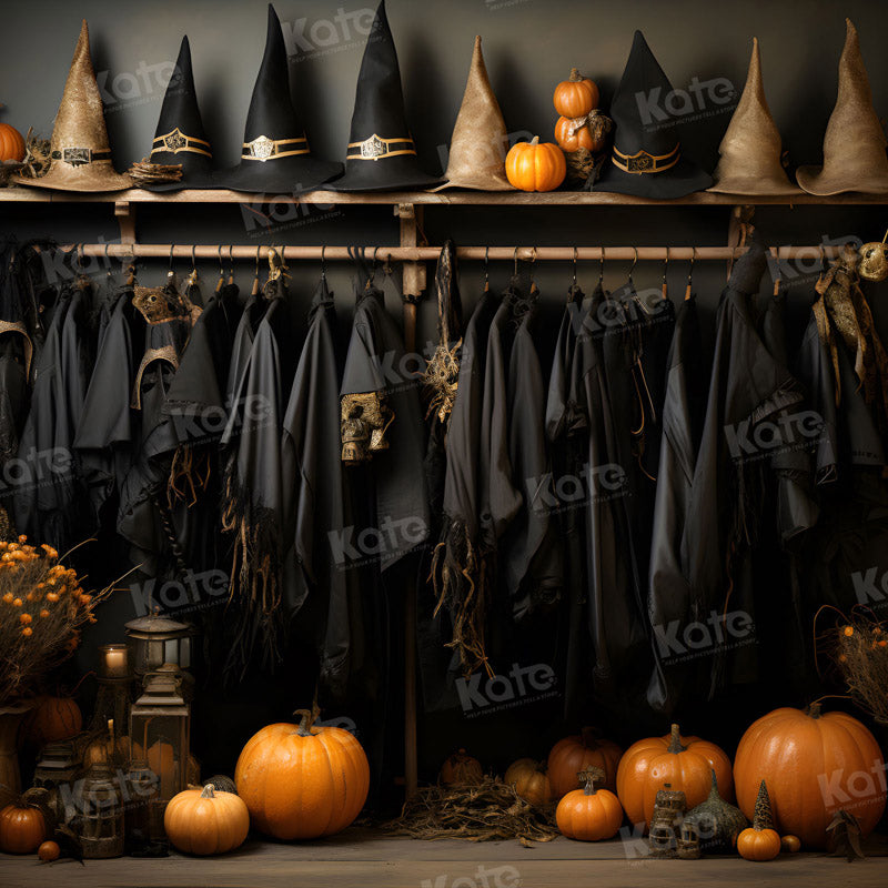 Kate Halloween Wizard Black Robe Closet Backdrop for Photography -UK