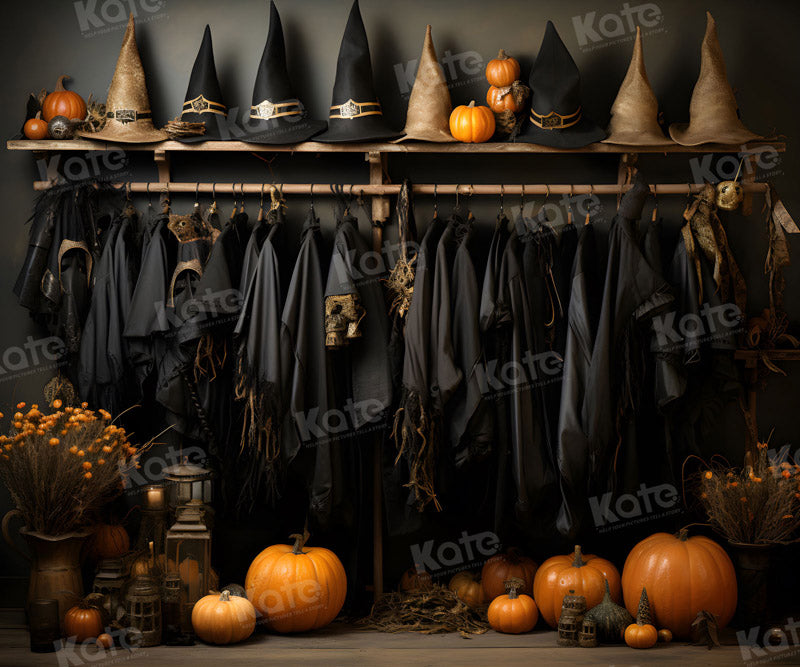 Kate Halloween Wizard Black Robe Closet Backdrop for Photography -UK