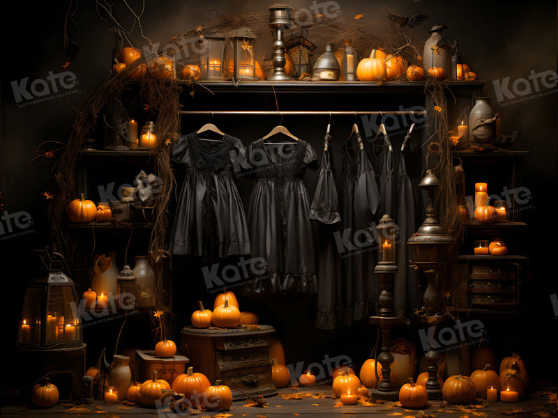 Kate Witch Dress Closet Halloween Backdrop for Photography -UK