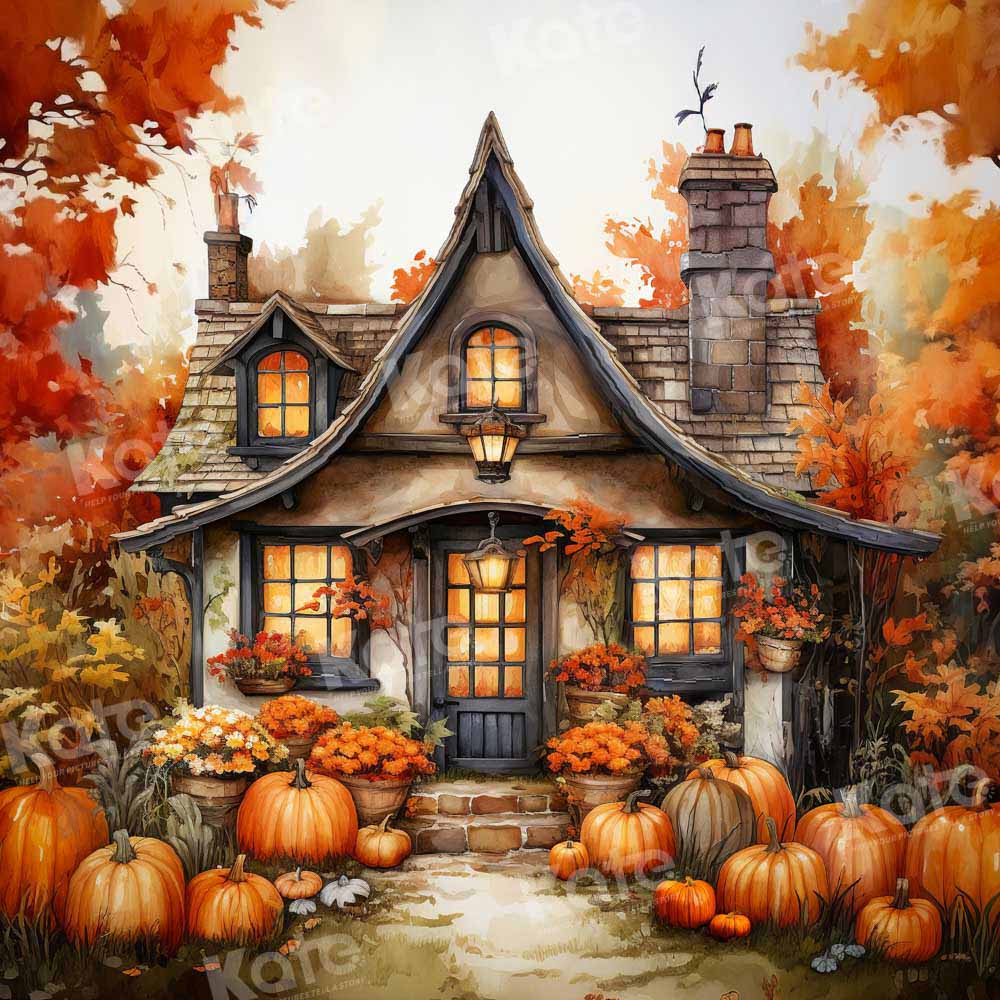 Kate Autumn Pumpkin House Backdrop Designed by Emetselch -UK