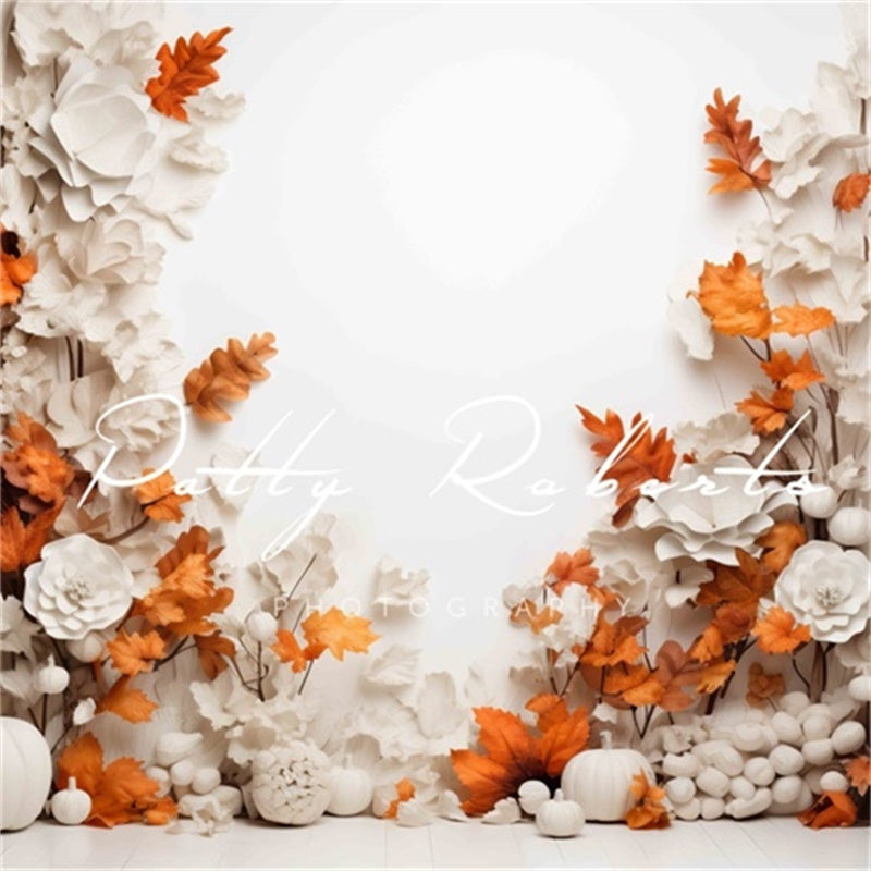 Kate White and Orange Autumn Tree Backdrop Designed by Patty Robert -UK
