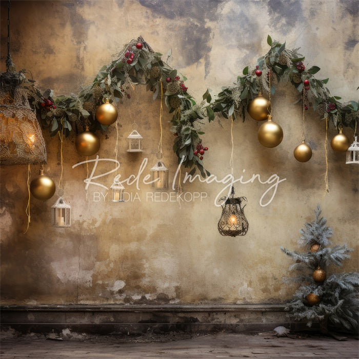 Kate Christmas Vintage Wall Backdrop Designed by Lidia Redekopp -UK