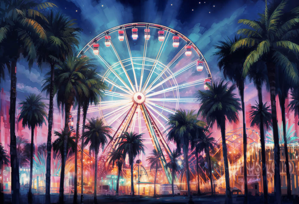 Kate Fantasy Ferris Wheel Amusement Park Backdrop Designed by Emetselch -UK