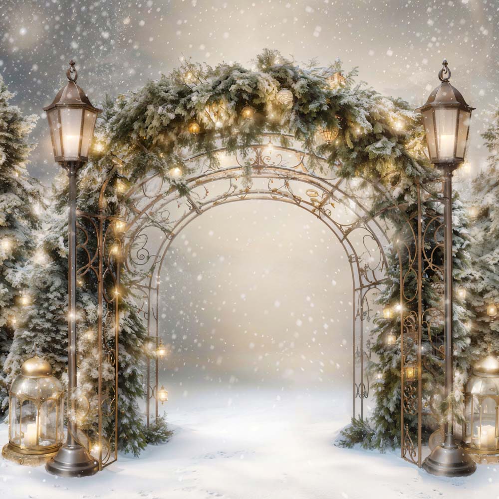 Kate Winter Christmas Branch Arch Backdrop Designed by Emetselch