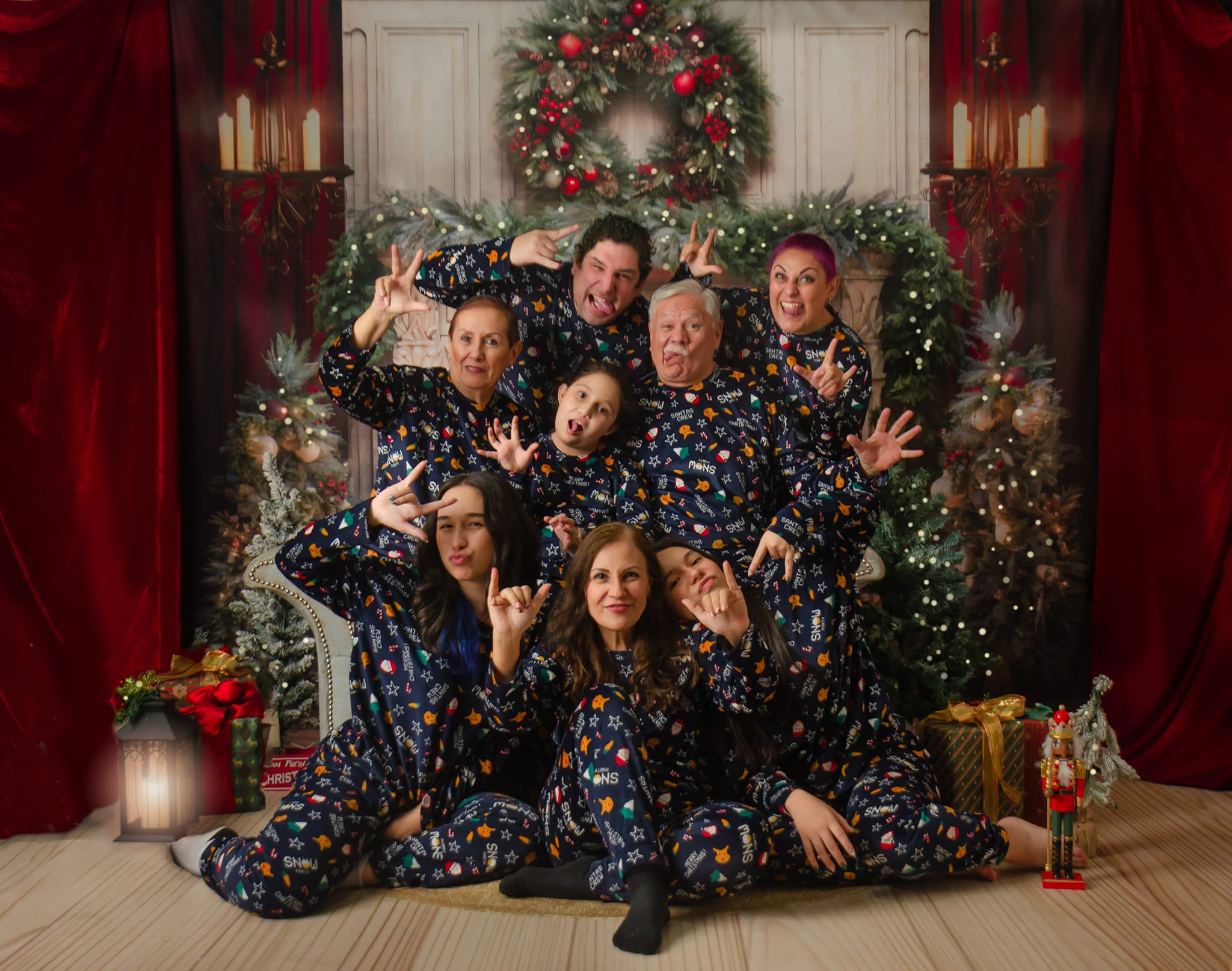 Kate Christmas Tree Fireplace Red Backdrop Designed by Emetselch -UK