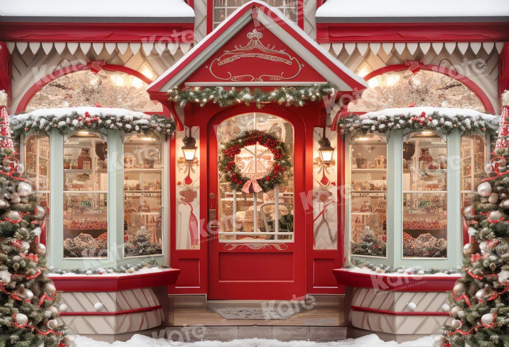 Kate Christmas Red Store Backdrop Designed by Emetselch -UK
