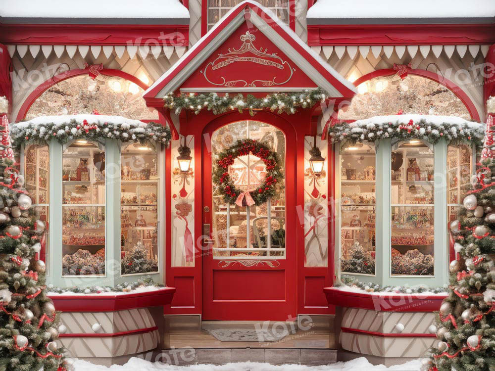 Kate Christmas Red Store Backdrop Designed by Emetselch -UK