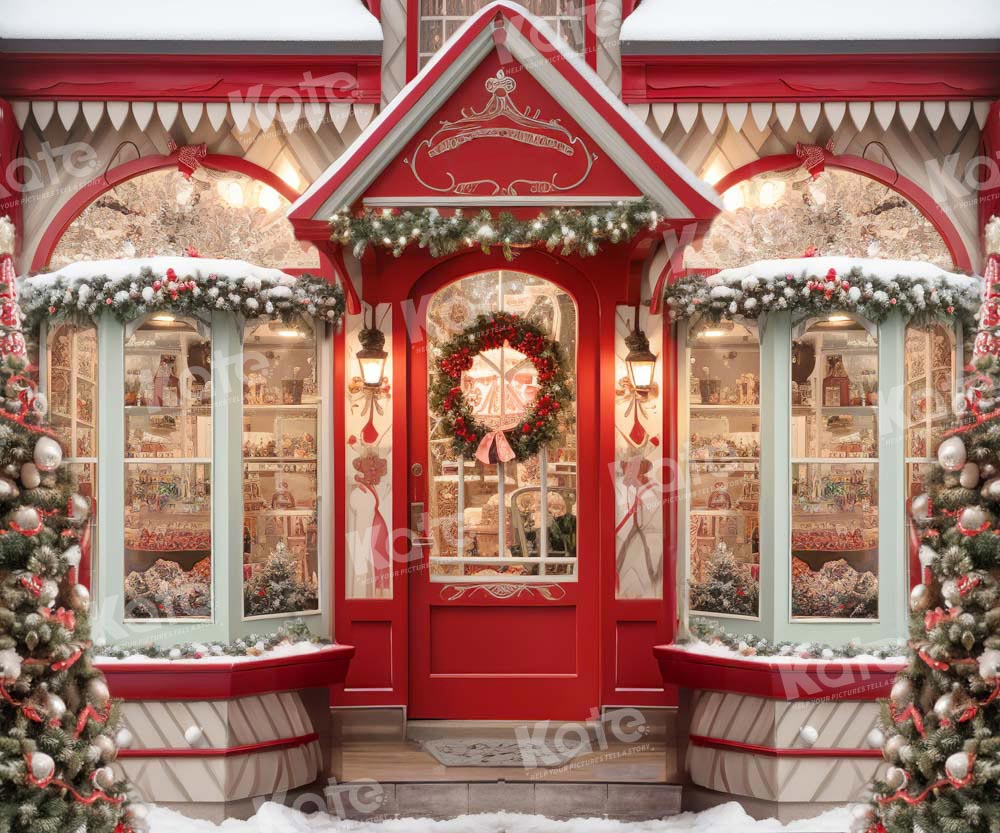 Kate Christmas Red Store Backdrop Designed by Emetselch -UK