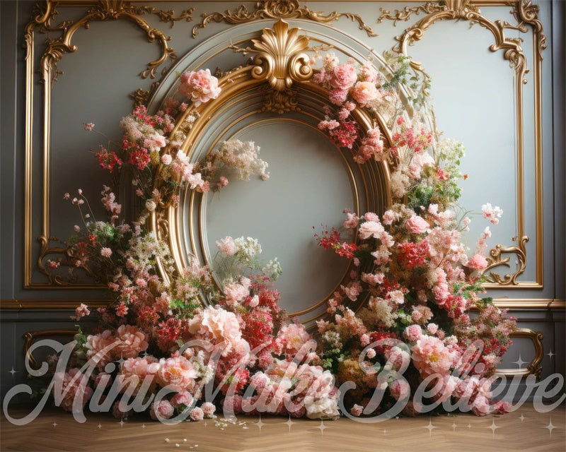 Kate Gender Reveal Flower Pink Backdrop Designed by Mini MakeBelieve