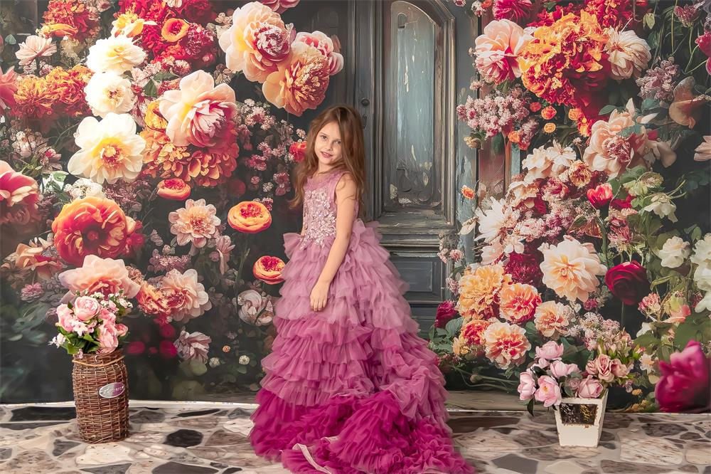 Kate Spring Fine Art Flower Arch Door Backdrop Designed by Chain Photography