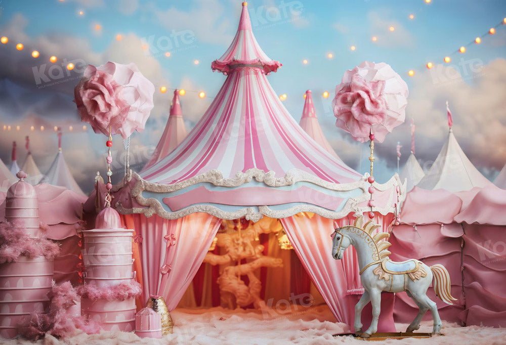 Kate Fantasy Pink Unicorn Circus Backdrop for Photography -UK