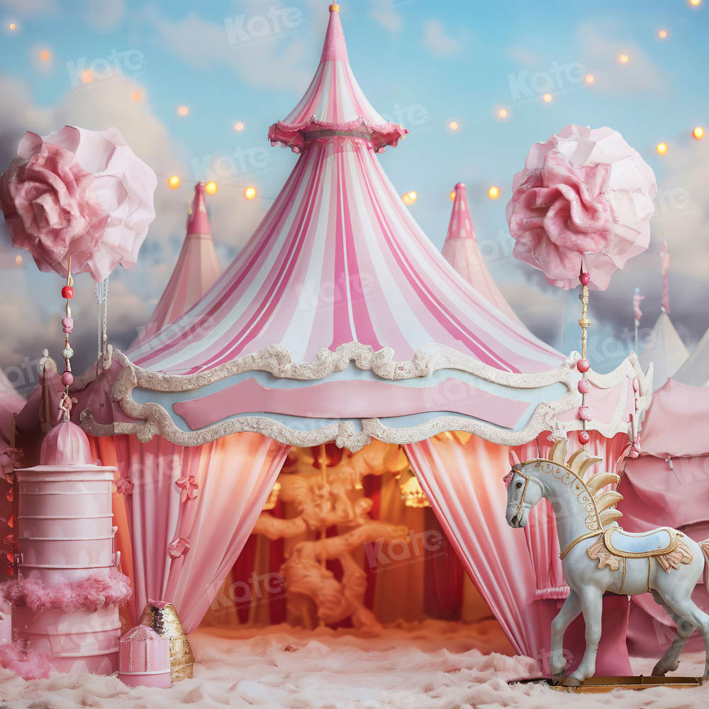 Kate Fantasy Pink Unicorn Circus Backdrop for Photography -UK