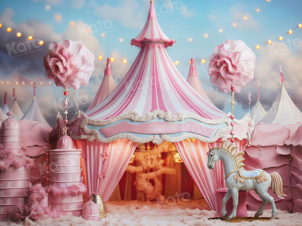 Kate Fantasy Pink Unicorn Circus Backdrop for Photography -UK