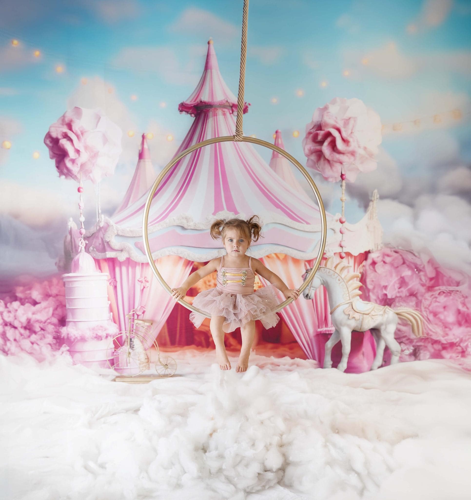 Kate Fantasy Pink Unicorn Circus Backdrop for Photography -UK