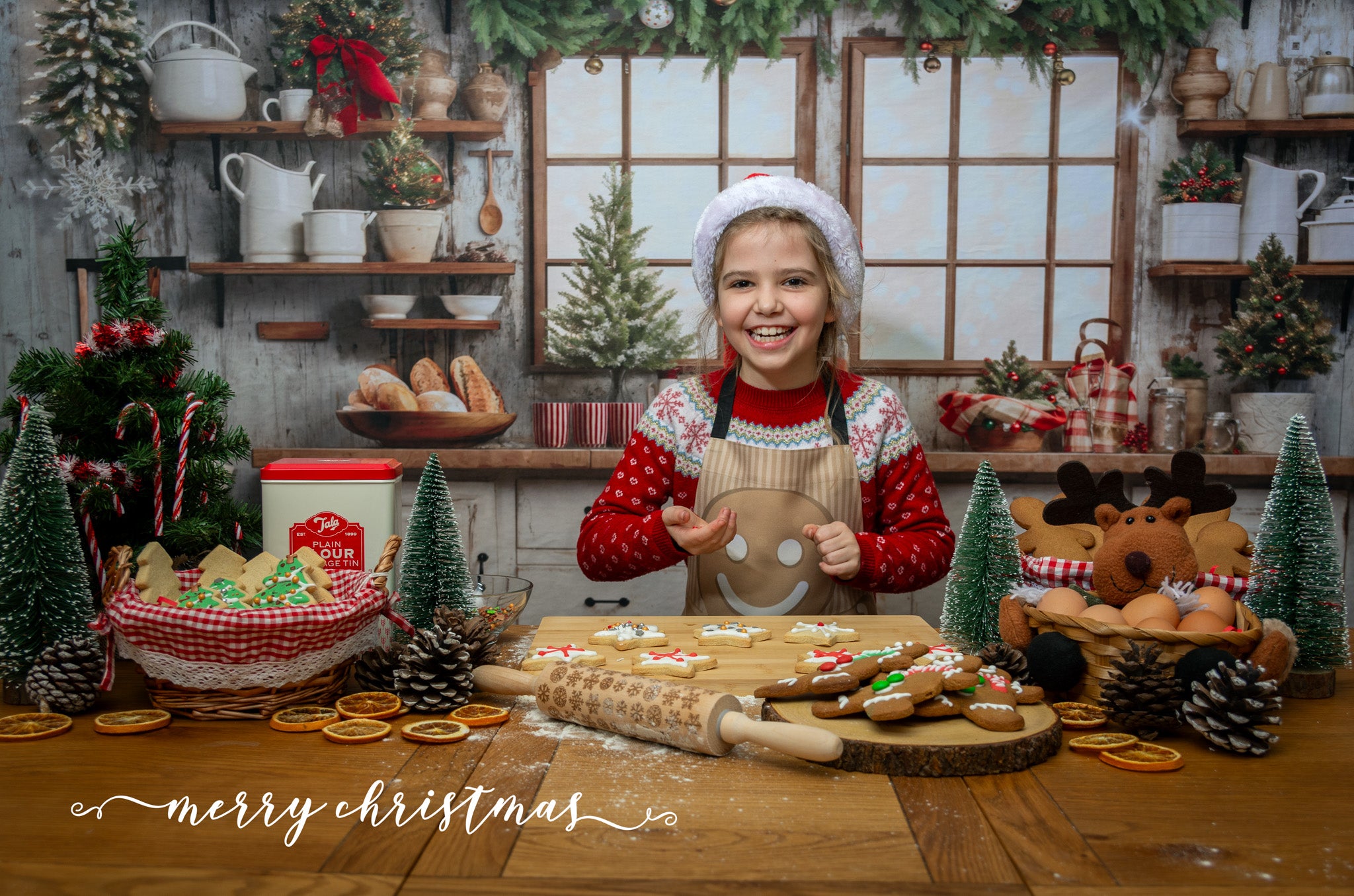 Kate Christmas Kitchen Backdrop Designed by Emetselch