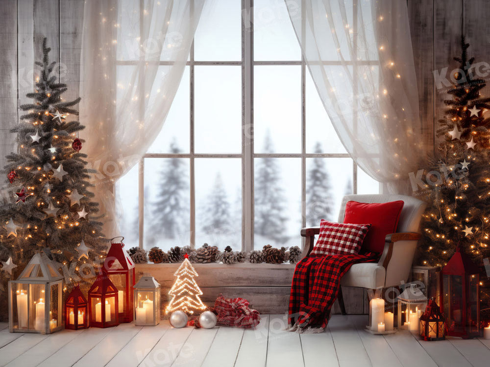 Kate Christmas Warm Room Window Tree Backdrop Designed by Emetselch -UK
